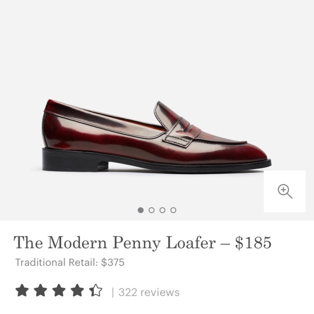 Everlane burgundy penny loafers
